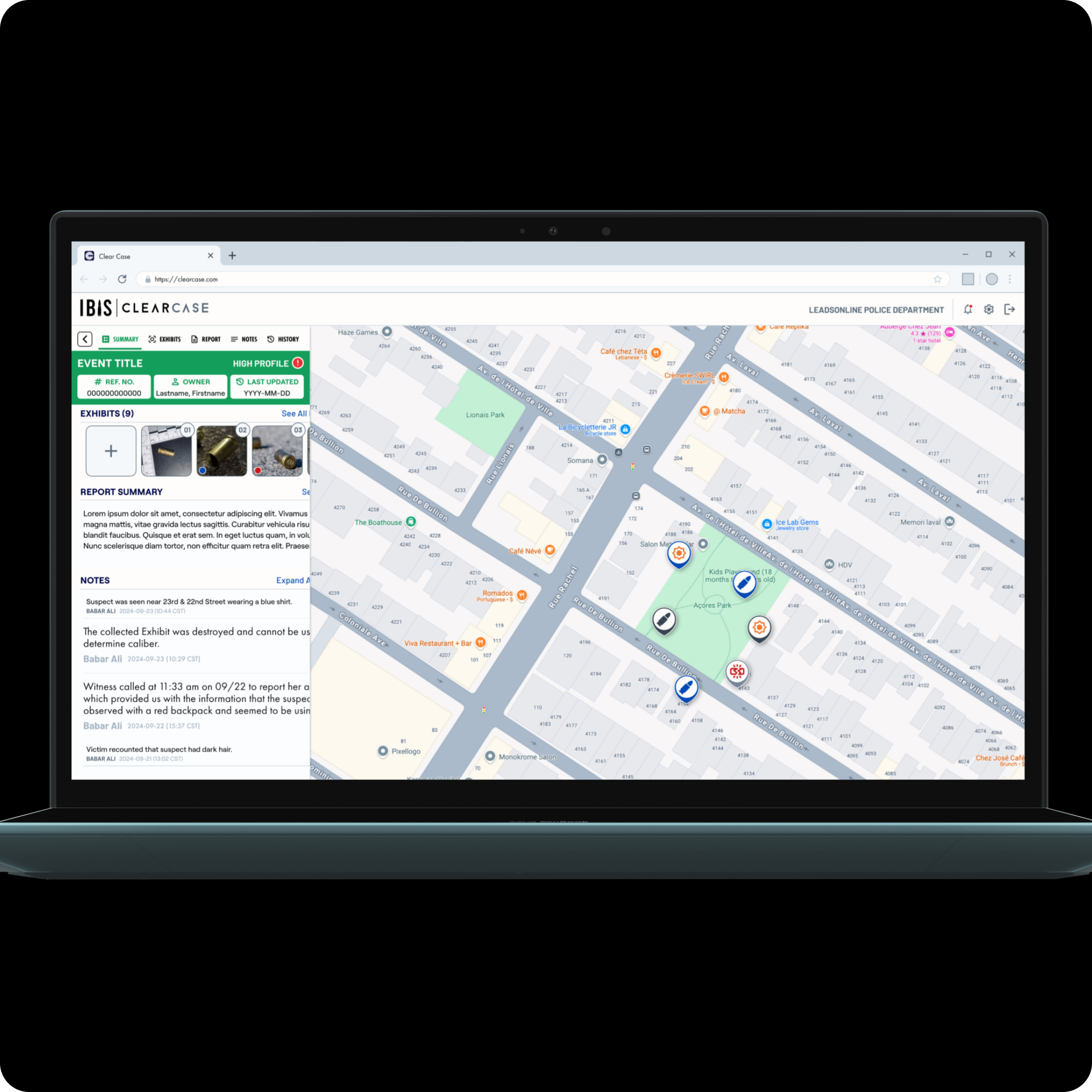 Original ClearCase case detail page with sparse layout